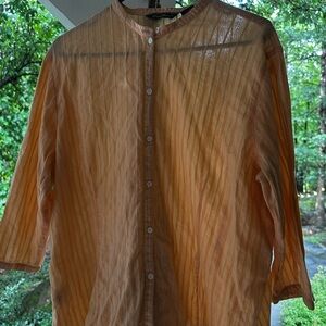Eddie Bauer Sheer Peach Button-Up Jacket